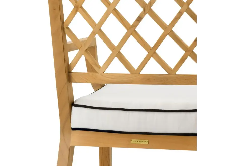 Outdoor dining chair 'Paladium' - With arm - Natural teak