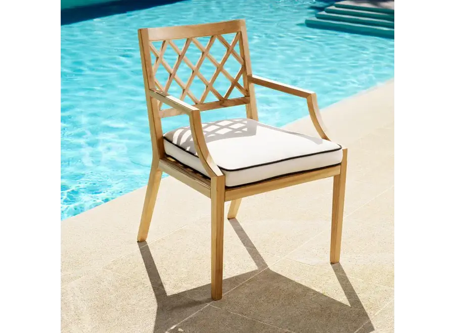 Outdoor dining chair 'Paladium' - With arm - Natural teak