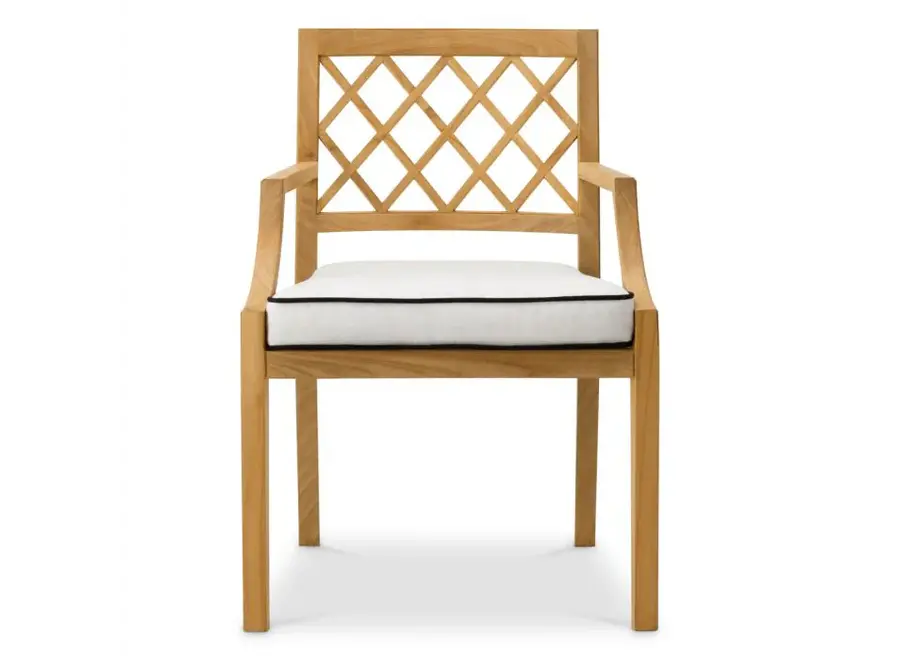 Chaise de salle à manger d'extérieur 'Paladium' - With arm - Natural teak