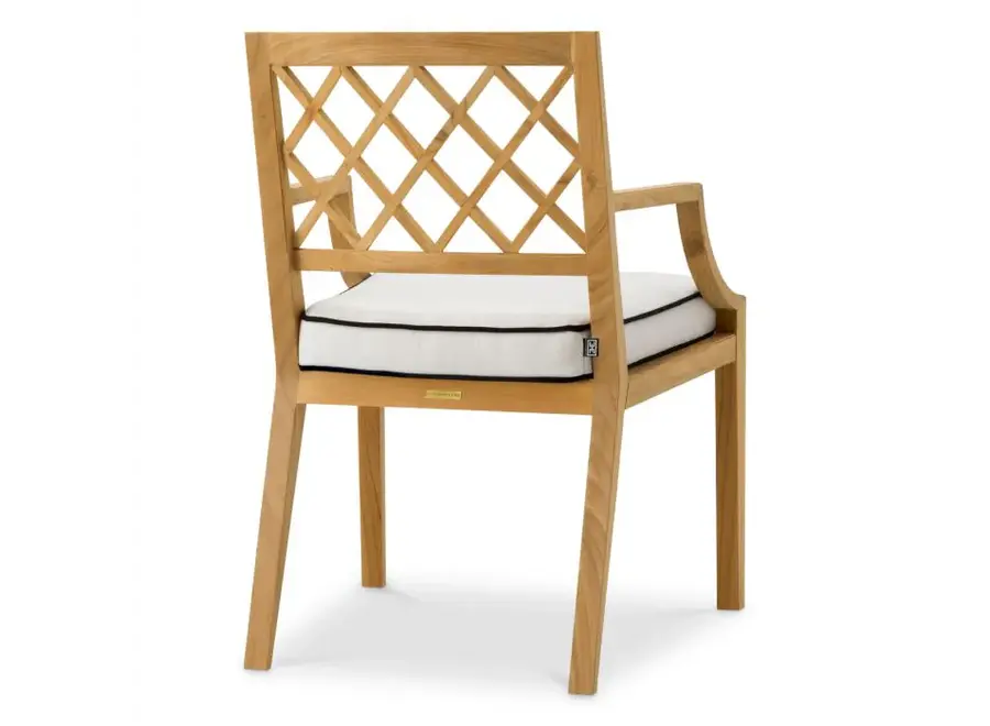 Chaise de salle à manger d'extérieur 'Paladium' - With arm - Natural teak