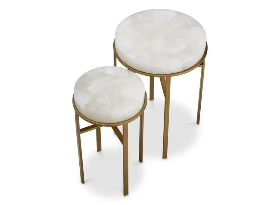 Bijzettafel 'Hoxton' - Set of 2 - Brass/Chrystal