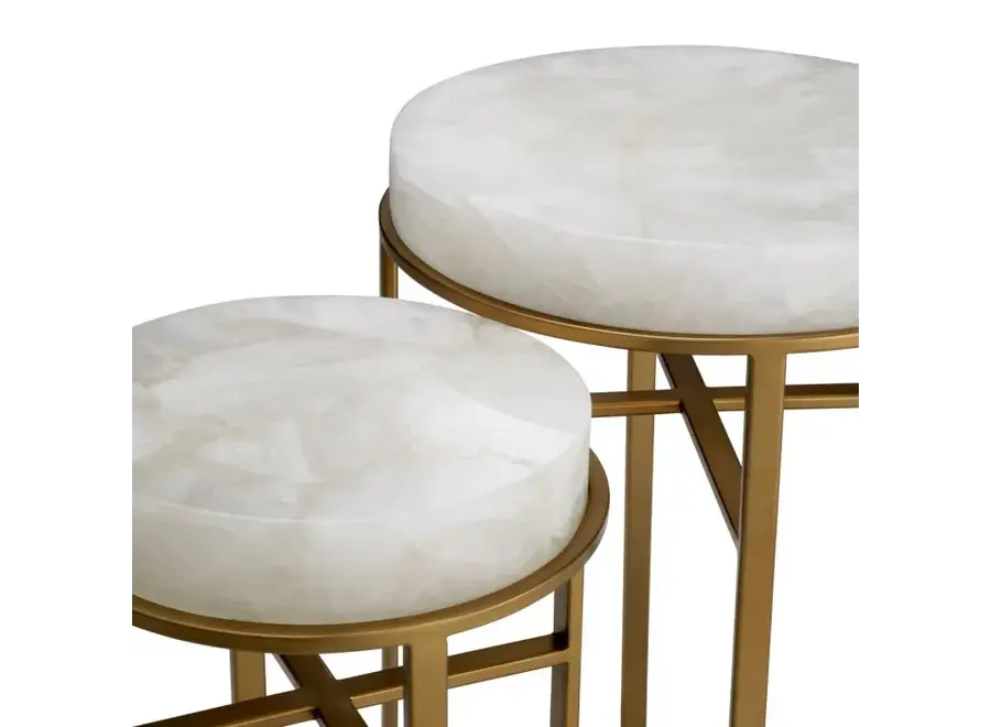 Bijzettafel 'Hoxton' - Set of 2 - Brass/Chrystal