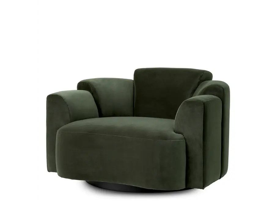 Swivel armchair 'Marbella' - Torrin green velvet