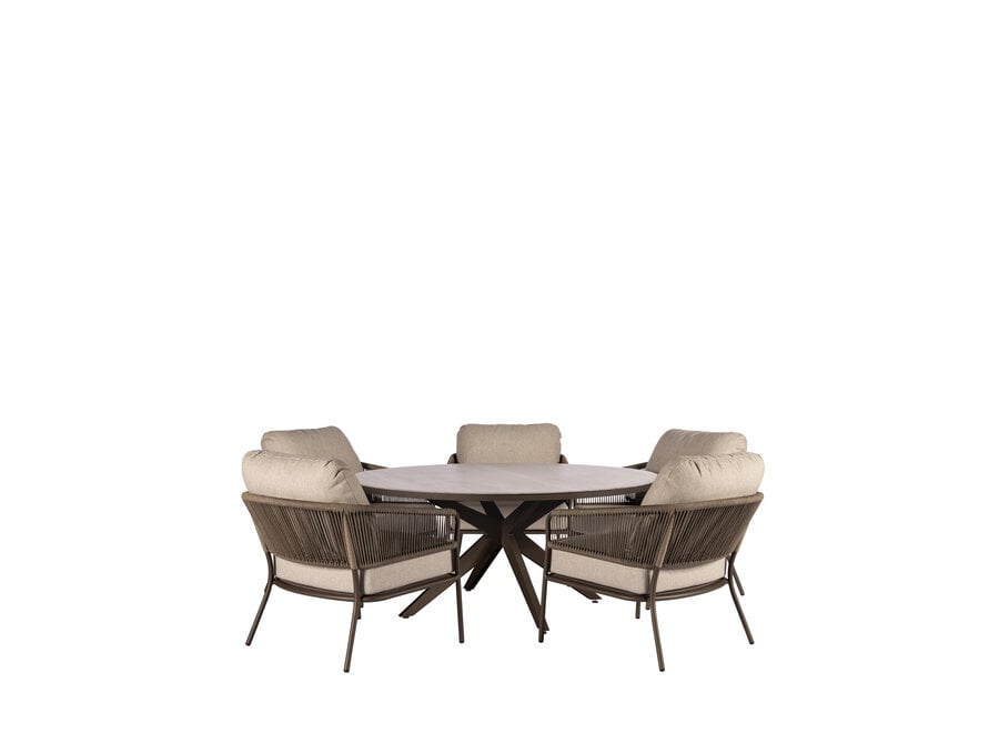 Low dining chair 'Forio' - Bronze