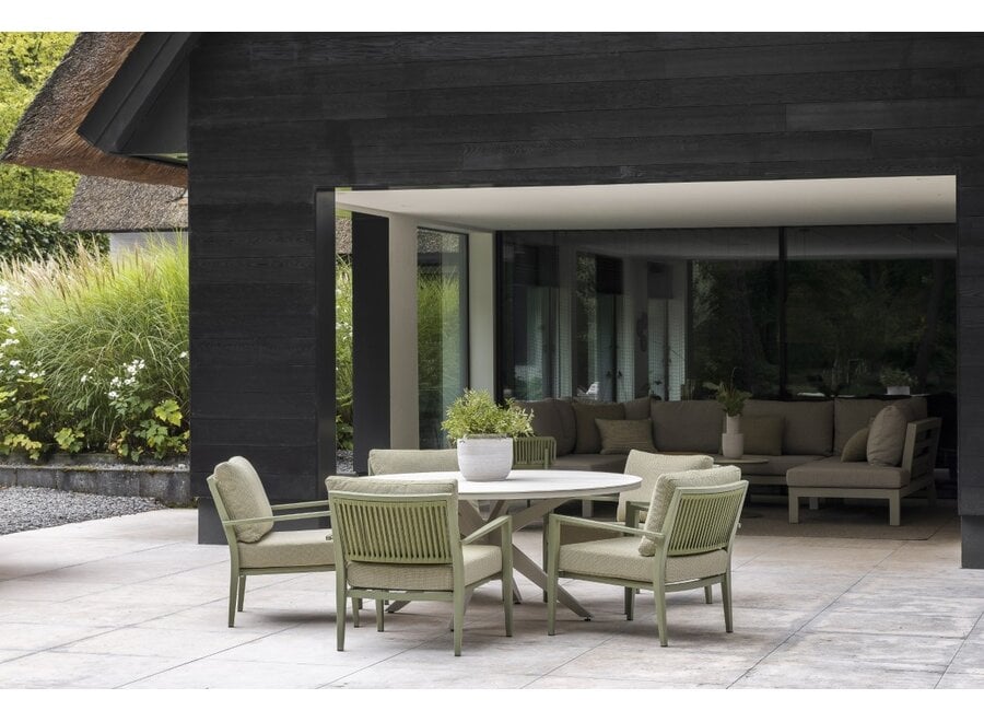 Low dining chair 'Bosa' - Olive