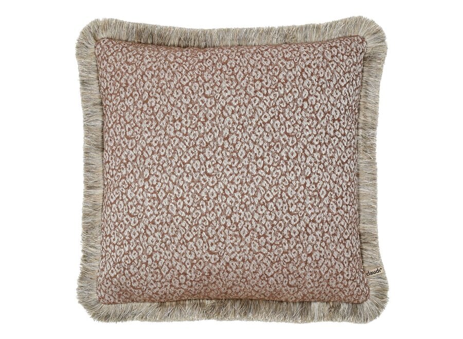 Kissen Kitty Brown + Fringe Gold