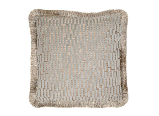 Coussin Davide Exclusive Iced Blue + Fringe Gold