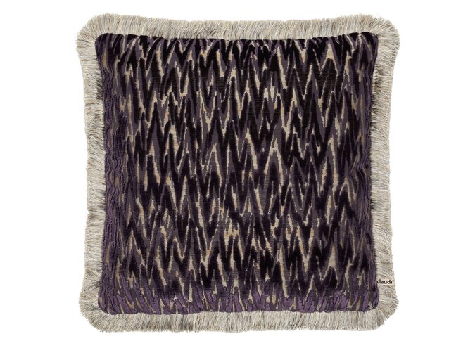 Coussin Monsy Purple + Fringe Gold
