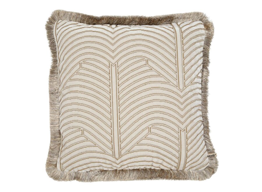 Coussin Otto Exclusive Off white + Fringe Gold