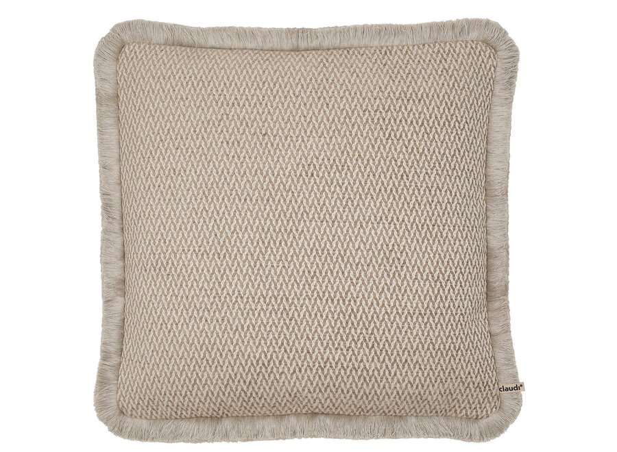 Coussin décoratif Luigy Sand + Fringe Off White