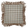 Sierkussen Zeno Olive/Grey + Bullion Fringe Cappuccino