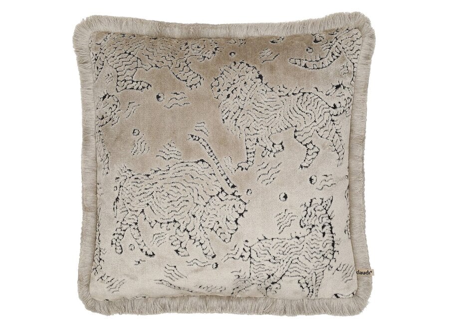 Cushion Willemijn Natural + Fringe Off White