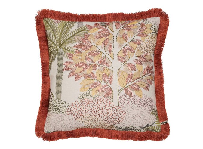 Kissen Voyages Brique + Fringe Rust