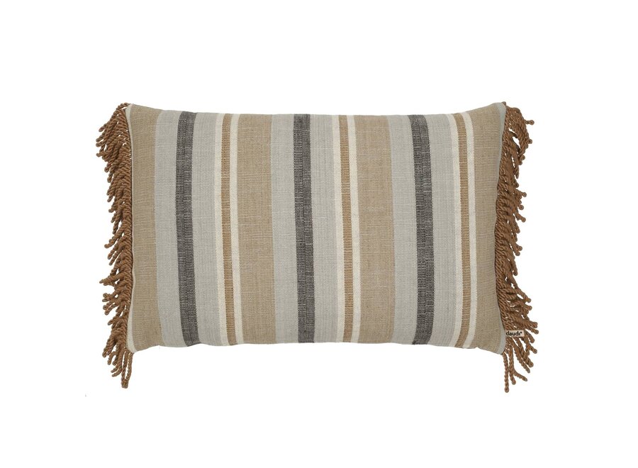 Sierkussen Viviano Sand/Anthracite + Bullion Fringe Dark Gold