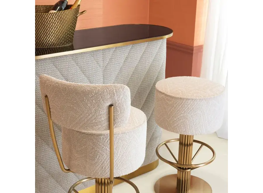 Chaise de bar 'Carleton' with back - camari cream