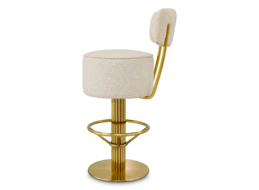 Barstuhl 'Carleton' with back - camari cream
