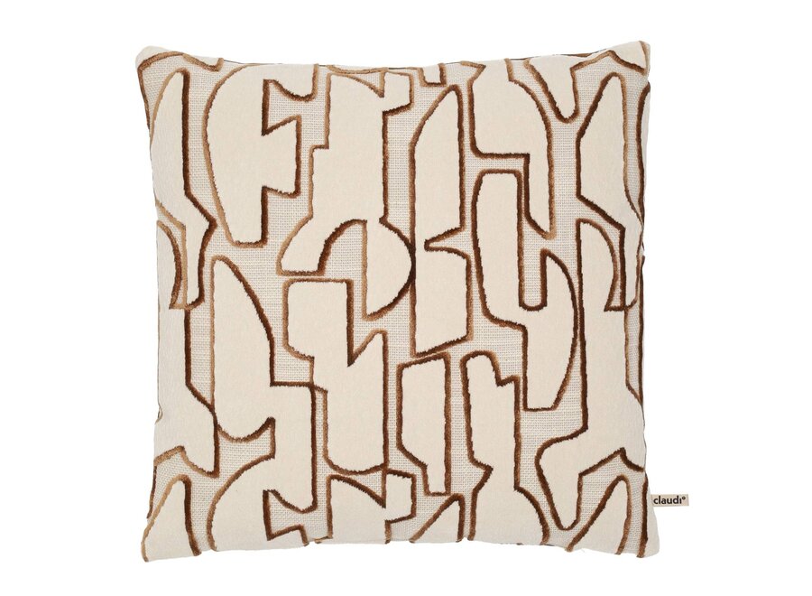 Dekoratives Kissen Seraq Off White/Chocolate