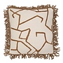 Decorative cushion Natural/Brown + Bullion Fringe Dark Gold