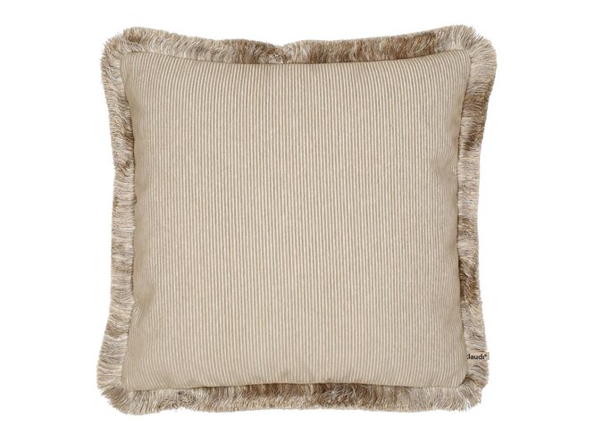 Coussin Felix Sand + Fringe Gold