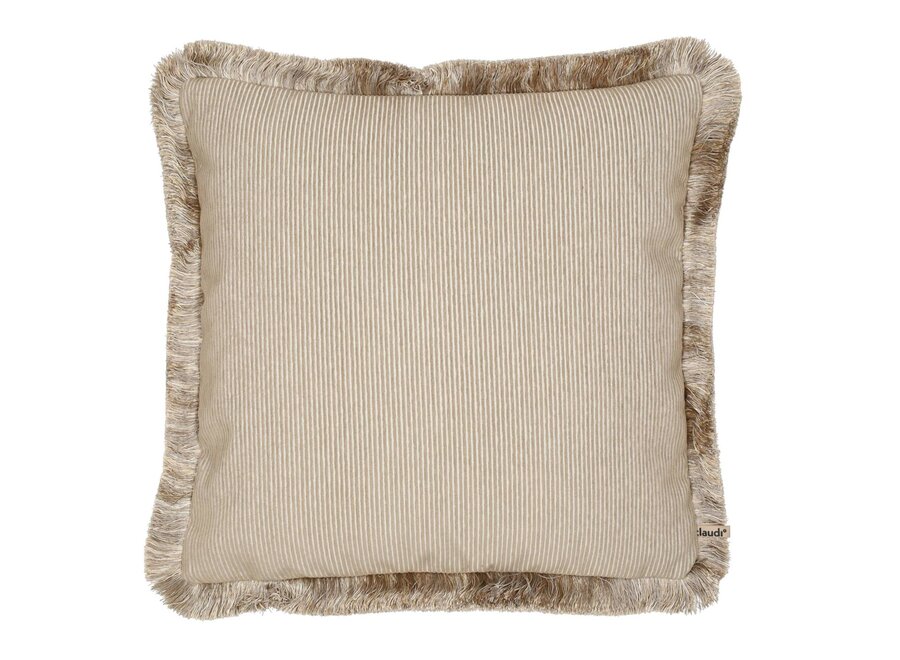 Cushion Felix Sand + Fringe Gold