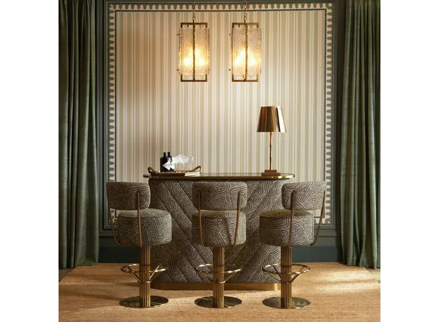 Chaise de bar 'Carleton' with back - Camari green