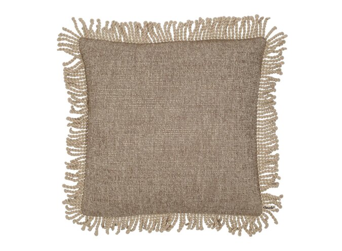 Kussen Subala Light Brown + Bullion Fringe Linen
