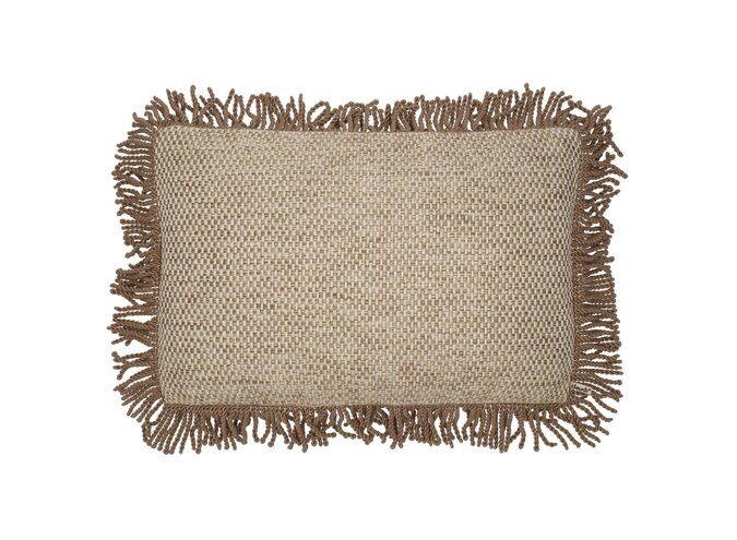 Kussen Silense Natural + Bullion Fringe Cappuccino
