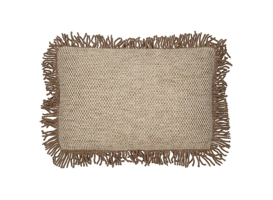 Kussen Silense Natural + Bullion Fringe Cappuccino
