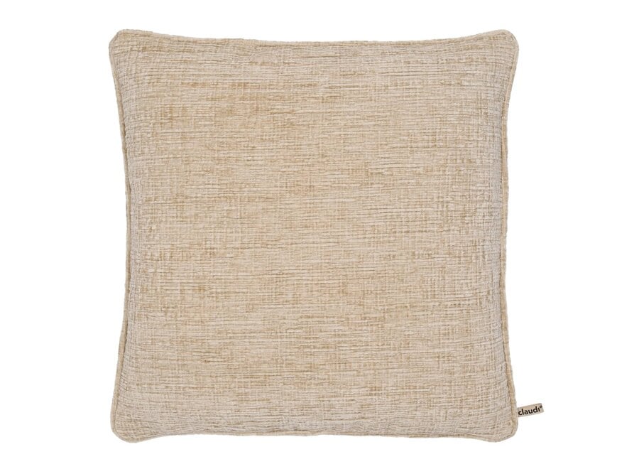 Kissen Shaggy Natural + Piping