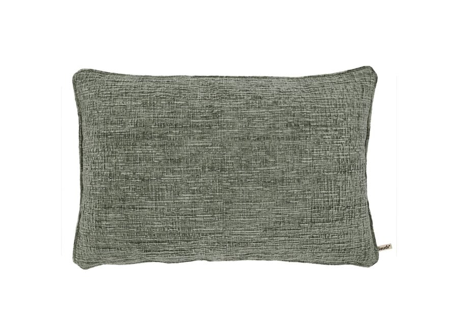 Sierkussen Shaggy Celadon + Piping