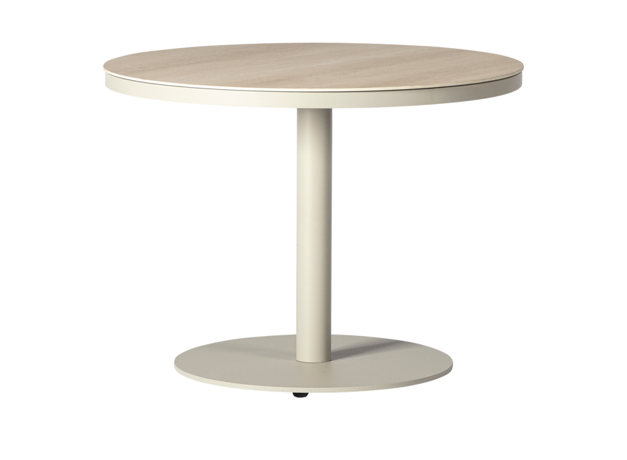 Low dining table 'Salerno' - Ø160 - Linen