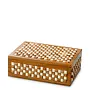 Luxury storage box 'Cavendish' - S - White & brown beads
