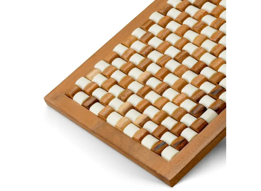 Boîte  luxe 'Cavendish' - S - White & brown beads