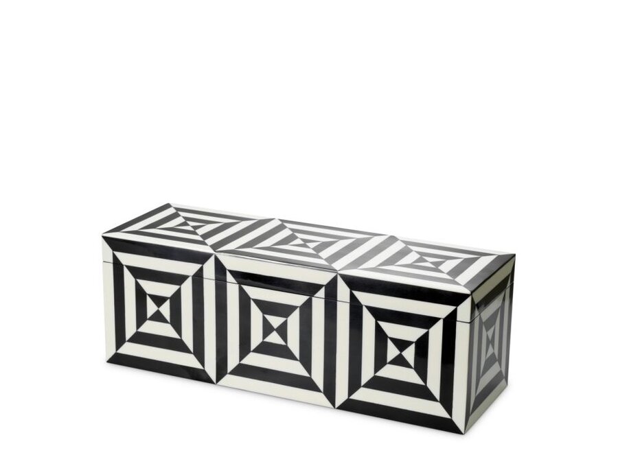 Luxe bewaardoos 'Hawtrone'  - Black & white