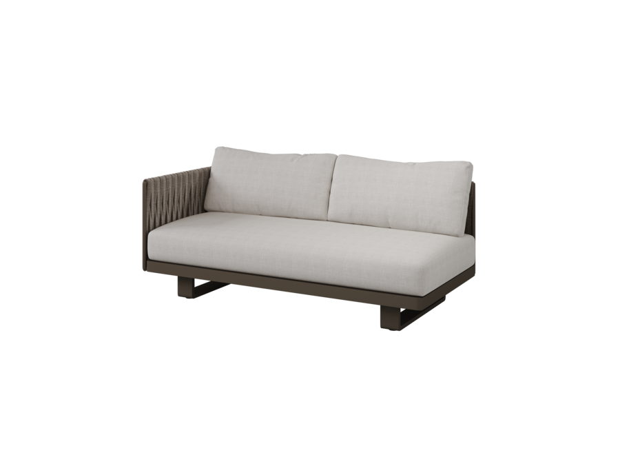 Loveseat 'Salentina' - Bronze/Wengé - Right