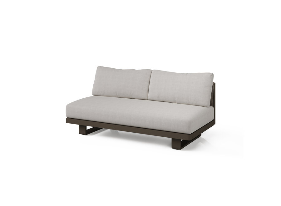 Loveseat without armrest 'Salentina' - Bronze/Wengé