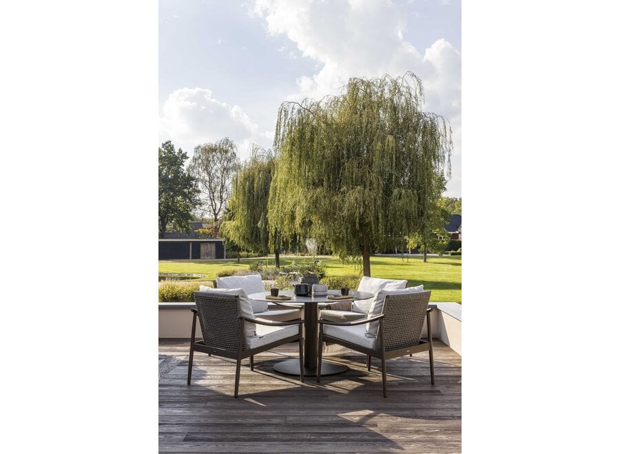 Low dining chair 'Navarra' - Bronze/Wengé