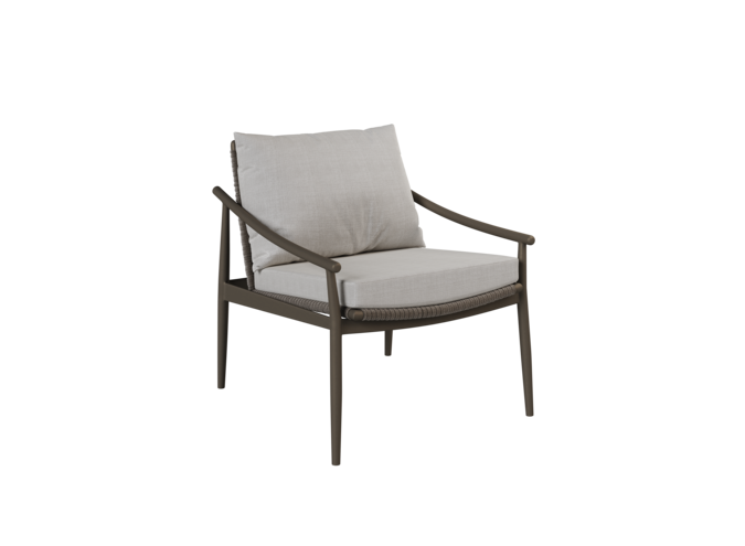 Low dining chair 'Navarra' - Bronze/Wengé