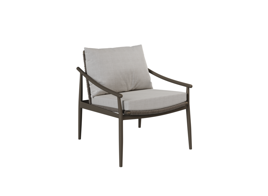 Low dining chair 'Navarra' - Bronze/Wengé
