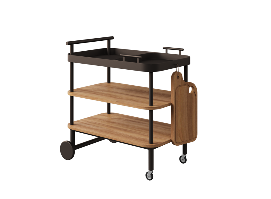Servierwagen 'Loreto' - Bronze/Teak