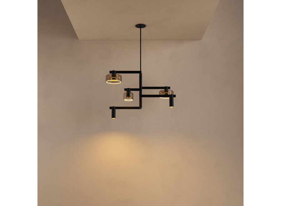 Hanglamp 'Palau' - Black - 5 lichts lichtpakket