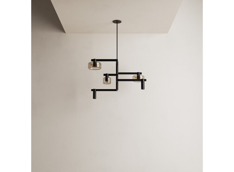 Hängelampe 'Palau' - Black - 5 lichts lichtpakket