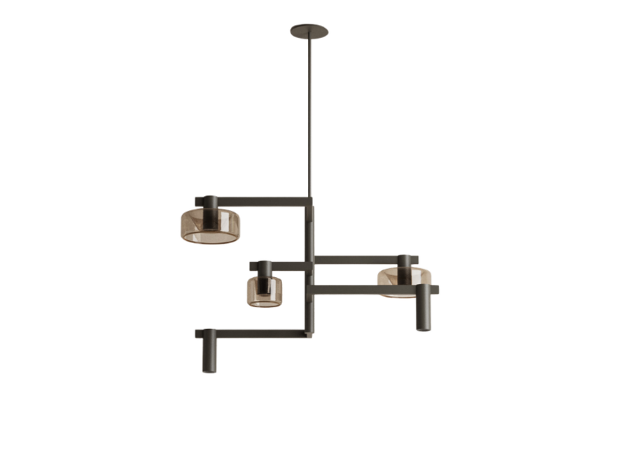 Hanging lamp 'Palau' - Black - 5 lichts lichtpakket