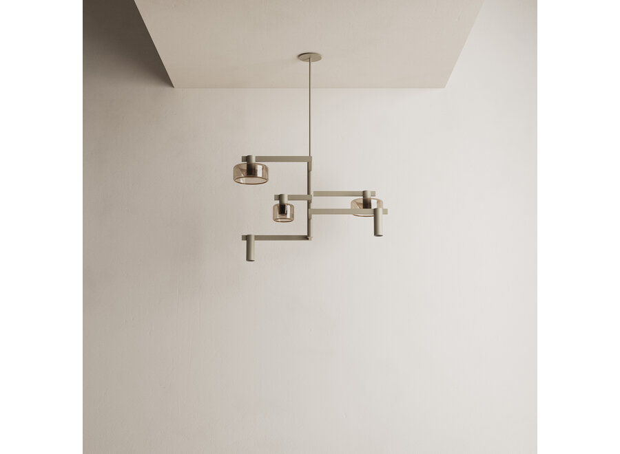 Hanglamp 'Palau' - Quartz - 5 lichts lichtpakket