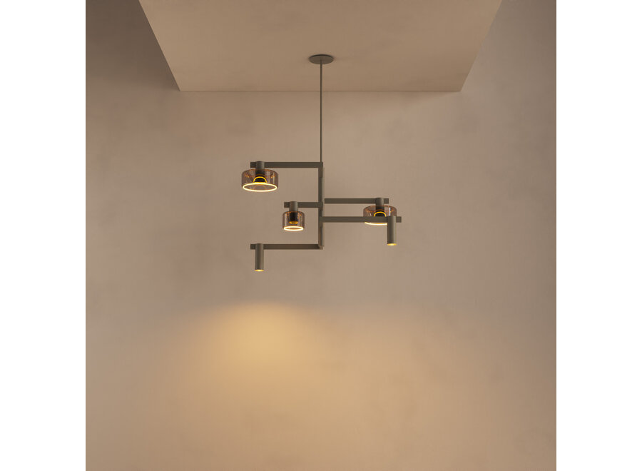 Hanging lamp 'Palau' - Quartz - 5 lichts lichtpakket