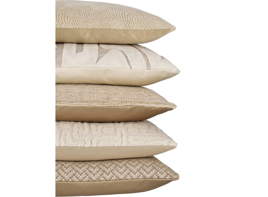 Dekoratives Kissen Shaggy Natural + Piping