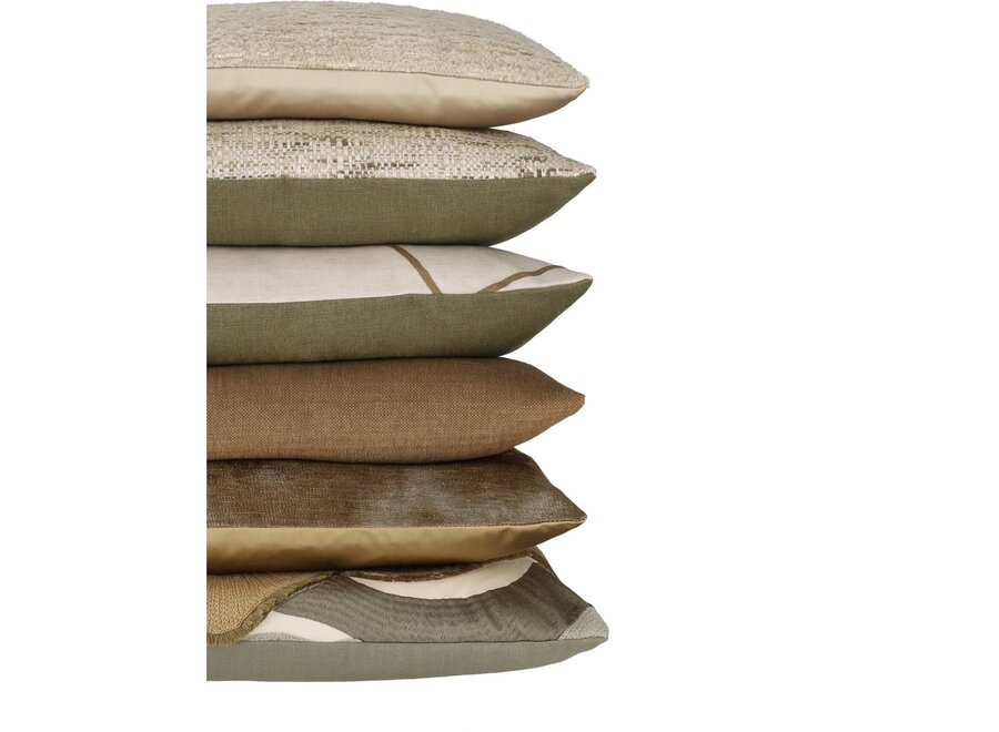 Decorative cushion Kiano Natural/Olive