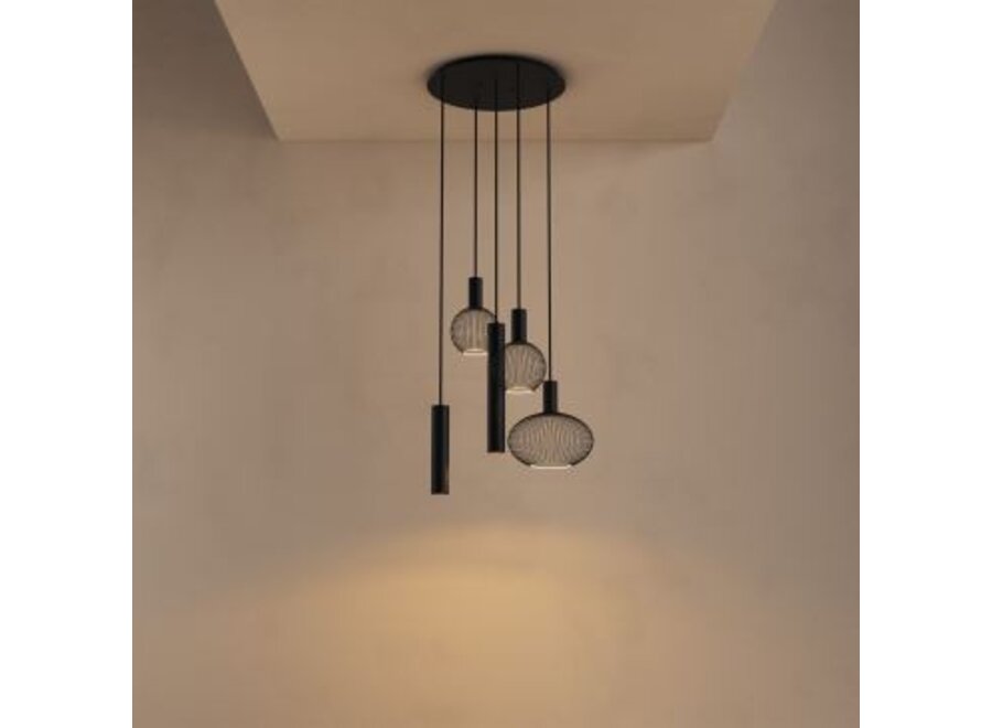 Hängelampe 'Como' - Black - 5 lichts lichtpakket