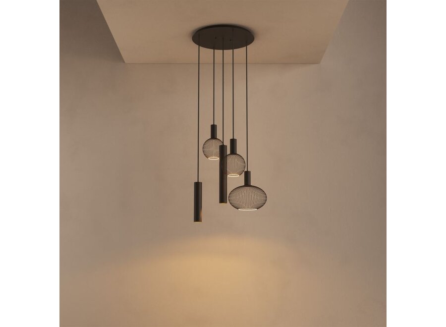 Hängelampe 'Como' - Platinum - 5 lichts lichtpakket