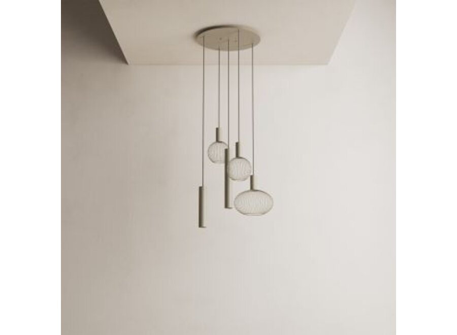 Hanglamp 'Como' - Quartz - 5 lichts lichtpakket